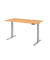 Sitz-Steh-Schreibtisch Basic, elektrisch höhenverstellbar, 64-129cm (H), 160x80cm (BxT), rechteckig, buche / silber
