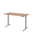 Sitz-Steh-Schreibtisch Basic, elektrisch höhenverstellbar, 64-129cm (H), 160x80cm (BxT), rechteckig, nussbaum / silber