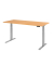 Sitz-Steh-Schreibtisch Basic, elektrisch h&ouml;henverstellbar, 64-129cm (H), 180x80cm (BxT), rechteckig, buche / silber