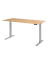 Sitz-Steh-Schreibtisch Basic, elektrisch höhenverstellbar, 64-129cm (H), 180x80cm (BxT), rechteckig, eiche / silber