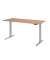 Sitz-Steh-Schreibtisch Basic, elektrisch h&ouml;henverstellbar, 64-129cm (H), 180x80cm (BxT), rechteckig, nussbaum / silber
