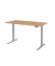Schreibtisch Basic, höhenverstellbar, 64-129cm (H), rechteckig, asteiche / silber