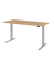 Schreibtisch Basic, höhenverstellbar, 64-129cm (H), rechteckig, asteiche / silber