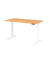 Schreibtisch Basic, höhenverstellbar, 64-129cm (H), rechteckig, buche / weiß