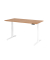Schreibtisch Basic, höhenverstellbar, 64-129cm (H), rechteckig, nussbaum / weiß