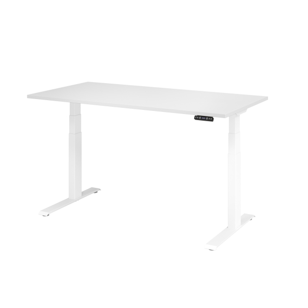 4032062191200 - Schreibtisch Basic elektrisch höhenverstellbar 64-129cm (H) 160x80cm (BxT) rechteckig weiß   weiß 4032062191200 Hammerbache