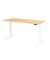 Schreibtisch Basic, höhenverstellbar, 64-129cm (H), rechteckig, ahorn / weiß