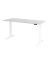 Schreibtisch Basic, höhenverstellbar, 64-129cm (H), rechteckig, grau / weiß