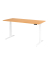 Sitz-Steh-Schreibtisch Basic, elektrisch h&ouml;henverstellbar, 64-129cm (H), 180x80cm (BxT), rechteckig, buche / wei&szlig;