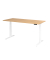 Schreibtisch Basic, höhenverstellbar, 64-129cm (H), rechteckig, eiche / weiß