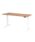 Schreibtisch Basic, höhenverstellbar, 64-129cm (H), rechteckig, nussbaum / weiß