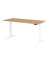 Schreibtisch Basic, höhenverstellbar, 64-129cm (H), rechteckig, asteiche / weiß