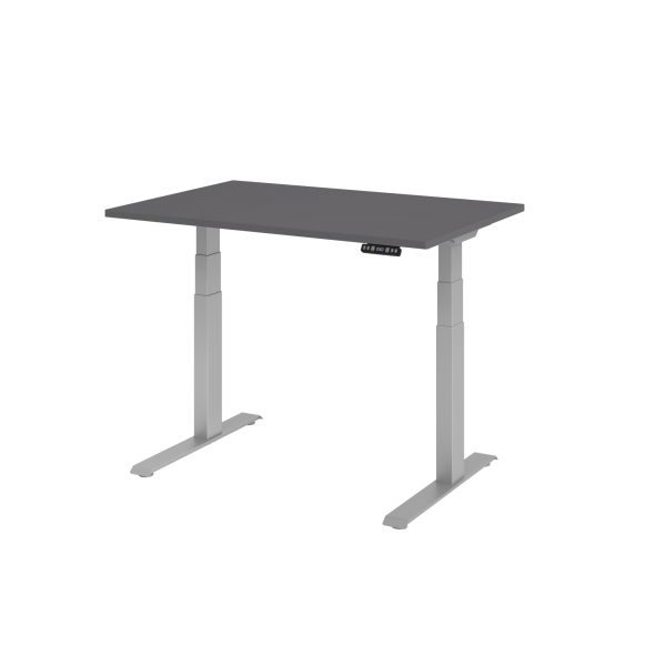 4032062323571 - Schreibtisch Basic elektrisch höhenverstellbar 64-129cm (H) 120x80cm (BxT) rechteckig graphit   silber 4032062323571 Hammer