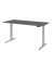 Schreibtisch Basic, höhenverstellbar, 64-129cm (H), rechteckig, graphit / silber