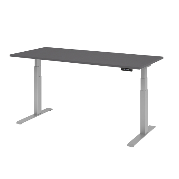4032062323595 - Schreibtisch Basic elektrisch höhenverstellbar 64-129cm (H) 180x80cm (BxT) rechteckig graphit   silber 4032062323595 Hammer