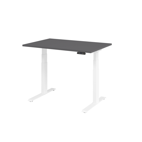 4032062324059 - Schreibtisch Basic elektrisch höhenverstellbar 64-129cm (H) 120x80cm (BxT) rechteckig graphit   weiß 4032062324059 Hammerba
