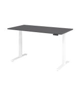 Schreibtisch Basic, höhenverstellbar, 64-129cm (H), rechteckig, graphit / weiß