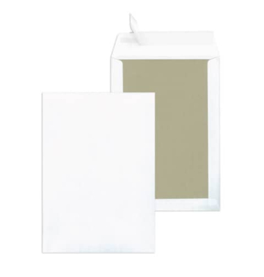 Versandtaschen 30002528 mit Papprückwand, B4, ohne Fenster, haftklebend, 120g, weiß