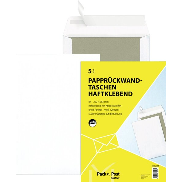 4003928395131 - Versandtaschen 30002544 mit Papprückwand B4 ohne Fenster haftklebend 120g weiß 4003928395131 MailMedia