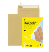 Faltentaschen 30002521, B4, ohne Fenster, haftklebend, 40mm-Falte, 125g, braun