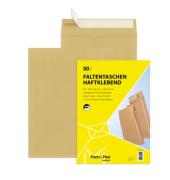 Faltentaschen 30002522, B4, ohne Fenster, 40mm-Falte, haftklebend, 130g, braun
