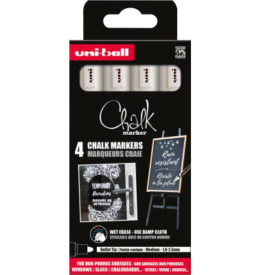 Kreidemarker Chalk PWE-5M, 186200, Packung, wei&szlig;, 1-2mm Rundspitze
