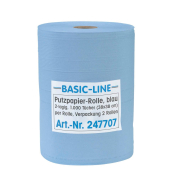 2 Putztuchrollen Basic-Line 2-lagig blau, 1.000 Blätter