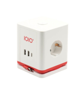 IOIO SW 1000 3-fach Steckdosenwürfel  1,5 m weiß mit USB-Buchse