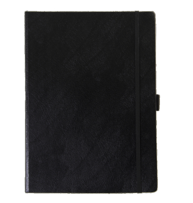 Notizbuch E-1744829 00, schwarz, A4, kariert, 80g, 96 Blatt / 192 Seiten