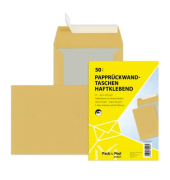 Versandtaschen 30002451 mit Papprückwand, C5, ohne Fenster, haftklebend, 90g, braun