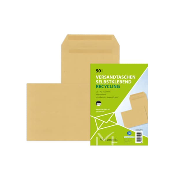4003928359508 - Versandtaschen 30002474 C5 ohne Fenster selbstklebend 90g braun 4003928359508 50 Stück