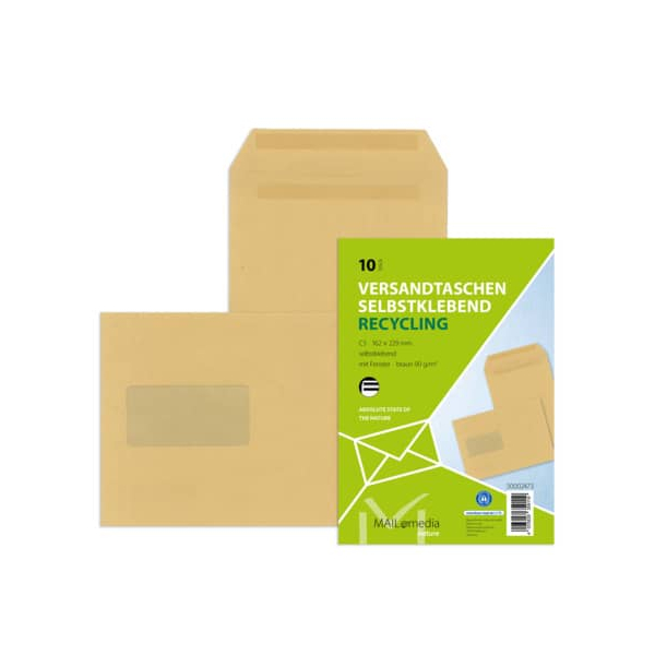 4003928359119 - Versandtaschen 30002473 C5 mit Fenster selbstklebend 90g braun 4003928359119 10 Stück