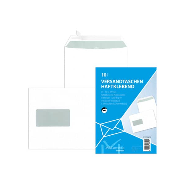 4003928356118 - Versandtaschen 30002469 C5 mit Fenster haftklebend 90g weiß 4003928356118 10 Stück