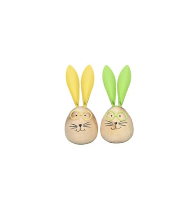 Osterhase Holz gelbgrün sortiert