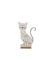 Deko Katze Blumenwiese Holz bunt