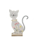 Deko Katze Blumenwiese Holz bunt