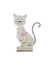 Deko Katze Blumenwiese Holz bunt