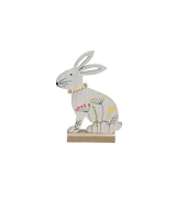 Osterhase Blumenwiese Holz bunt