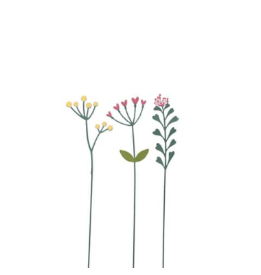 Deko Blume am Stab bunt sortiert