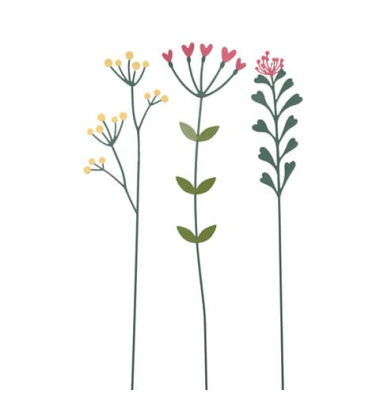 Deko Blume am Stab bunt sortiert