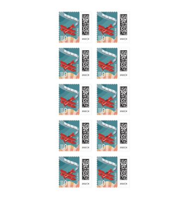 Porto ab 2025: Deutsche Post 1,10 € Briefmarken Luftpost selbstklebend