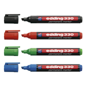 Permanentmarker 330, 4-330-4-2, Packung, 4-farbig sortiert, 1-5mm Keilspitze