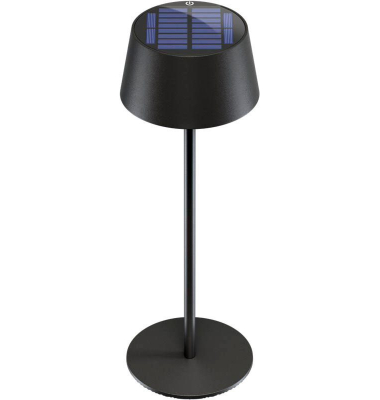 Akku + Solar Tischlampe schwarz 2,0 Watt