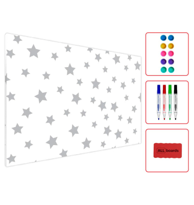 Magnettafel Sterne 60,0 x 40,0 cm weiß