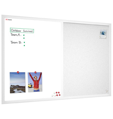Kombitafeln TMK96W, Kork/Whiteboard, Holz
