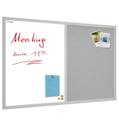 Kombitafeln TMK64GREY, Kork/Whiteboard, Holz