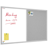 Kombitafeln TMK96GREY, Kork/Whiteboard, Holz