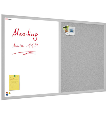 Kombitafeln TMK96GREY, Kork/Whiteboard, Holz