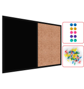 Kombitafeln TMK64_0001, Kork/Whiteboard, Holz