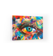 Magnettafel CANVASboards Auge mit der Farbe des Regenbogens 90,0 x 60,0 cm
